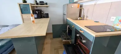 Cuisine ou kitchenette dans l'établissement Evasion Bleue