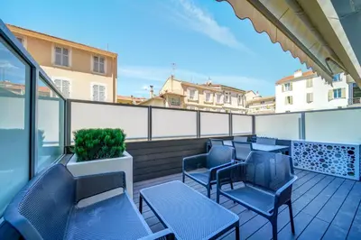 Balcon ou terrasse dans l'établissement Appartements Croisette Grand Hôtel
