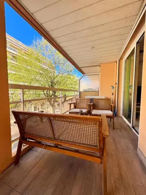 Balcon ou terrasse dans l'établissement Villa D'Este - Apt 4 prs - clim - 300m plage - piscine-parking en option