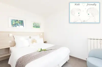 Un ou plusieurs lits dans un hébergement de l'établissement On la Croisette: luxe 2 bedrooms/ 2 baths