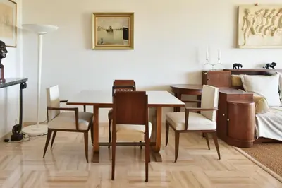 Coin salon dans l'établissement Close to downtown Cannes swimming pool and sea view