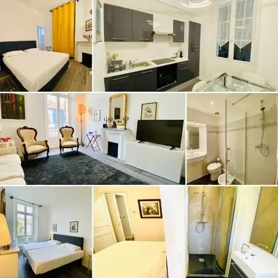 Salle de bains dans l'établissement Cozy 2 bedroom apartment in the centre of Cannes near the CROISETTE