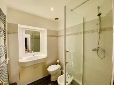 Salle de bains dans l'établissement Cozy 2 bedroom apartment in the centre of Cannes near the CROISETTE