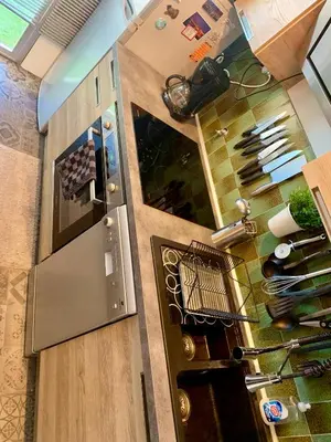 Cuisine ou kitchenette dans l'établissement Cocoon vue Mer ☆ en face du Port de Golfe-Juan ☆