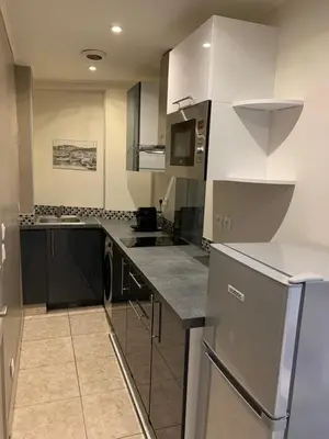 Cuisine ou kitchenette dans l'établissement Cosy apartment + secured PARKING