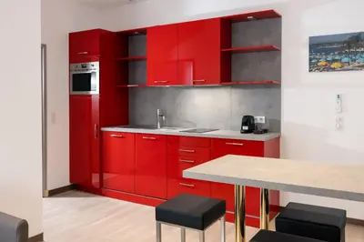 Cuisine ou kitchenette dans l'établissement Appartements French Riviera Confidential Centre Ville Juan les Pins proche des plages