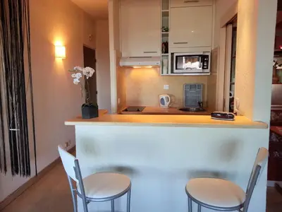 Coin salon dans l'établissement Studio climatisé avec garage à Villeneuve Loubet Plage - FR-1-252A-35