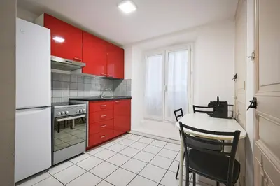 Cuisine ou kitchenette dans l'établissement Apparthotel des Congrès et Festivals