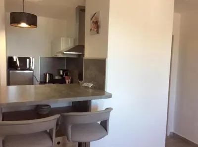 Cuisine ou kitchenette dans l'établissement Poseidon