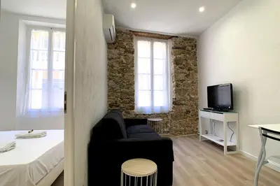 Télévision ou salle de divertissement dans l'établissement Renovated apartment AC - wifi - 2-4pers - Center Antibes rue James Close