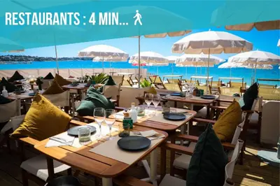Restaurant ou autre lieu de restauration dans l'établissement Le Provençale : Plages, Balcon, Clim