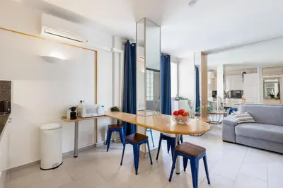 Cuisine ou kitchenette dans l'établissement 45 Croisette Apartment - Prime Location - Beach & Palais by Foot - AC