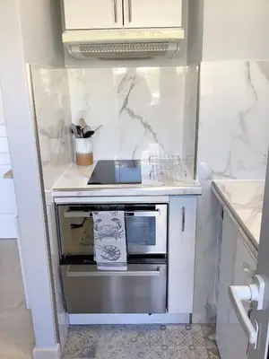 Cuisine ou kitchenette dans l'établissement Studio Mimosa Croisette