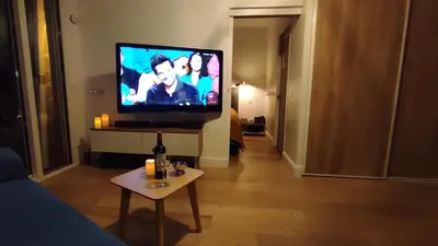 Télévision ou salle de divertissement dans l'établissement Résidence Chantemerle