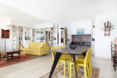 Coin salon dans l'établissement On la Croisette XXL 1 bedroom with amazing sea view