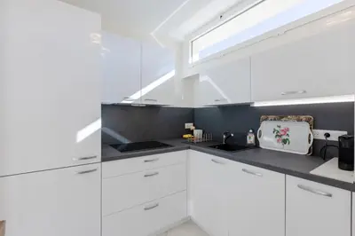 Cuisine ou kitchenette dans l'établissement Luxurious 2-room Apartment in Palm Beach