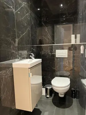Salle de bains dans l'établissement Cosy 2 bedrooms apartment Croisette
