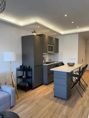 Cuisine ou kitchenette dans l'établissement Cosy 2 bedrooms apartment Croisette
