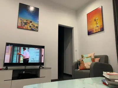 Télévision ou salle de divertissement dans l'établissement Appartement 2 pièces centre ville Cannes