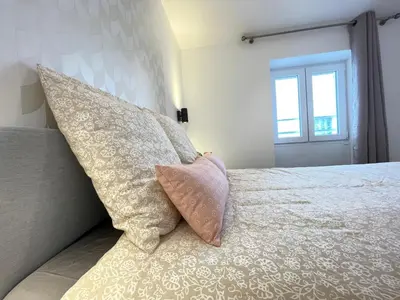 Un ou plusieurs lits dans un hébergement de l'établissement Nice Renting - FERSEN - 2 Rooms Vieil Antibes - AC - Safranier - Big Terrace
