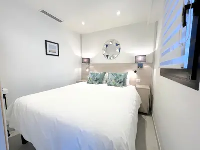 Un ou plusieurs lits dans un hébergement de l'établissement Marema appartement, by Welcome to Cannes