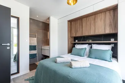Un ou plusieurs lits dans un hébergement de l'établissement LUXURIOUS PENTHOUSE ROOFTOP MARTINEZ CROISETTE