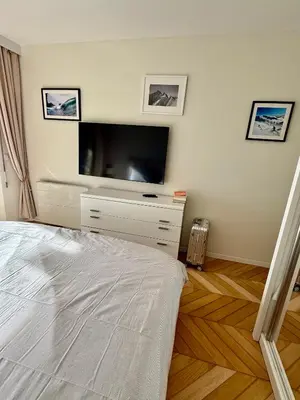 Un ou plusieurs lits dans un hébergement de l'établissement Garden sea view - Victoria - Le Cannet