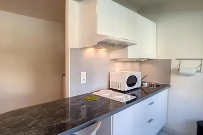 Cuisine ou kitchenette dans l'établissement HENRI CAMILLE REAL ESTATE - Latour - Studio 150m Martinez
