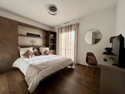 Un ou plusieurs lits dans un hébergement de l'établissement Chambres d’hôtes Le Moment Pour Soi - Mougins