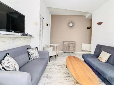 Coin salon dans l'établissement 2 Bedroom luxury flat Cannes Center La Croisette