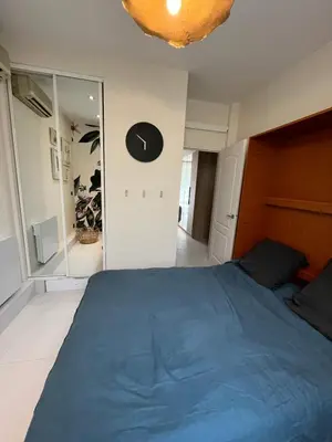 Un ou plusieurs lits dans un hébergement de l'établissement Appartement sur la Pinède à Juan les pins