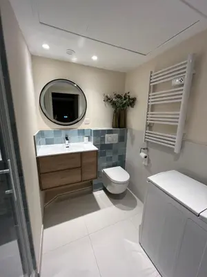 Salle de bains dans l'établissement Appartement sur la Pinède à Juan les pins