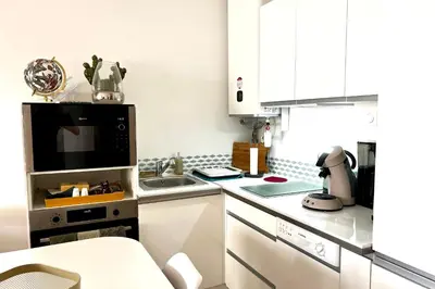 Cuisine ou kitchenette dans l'établissement Le Meissonnier bright apartment with terrace