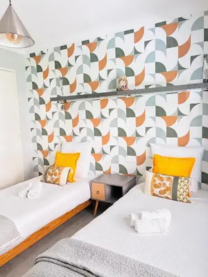 Un ou plusieurs lits dans un hébergement de l'établissement 2 bedroom luxury flat with Balcony Cannes Center