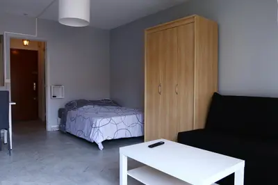 Un ou plusieurs lits dans un hébergement de l'établissement Grand studio 4 couchages proche mer
