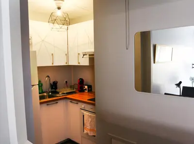 Cuisine ou kitchenette dans l'établissement Grand studio 4 couchages proche mer