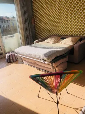 Un ou plusieurs lits dans un hébergement de l'établissement Croisette Beach Cannes Banane 4 sleeps Apart