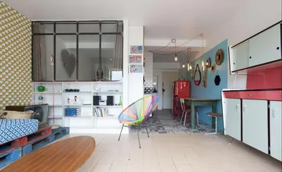 Cuisine ou kitchenette dans l'établissement Croisette Beach Cannes Banane 4 sleeps Apart