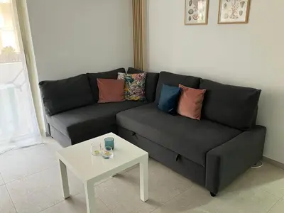 Coin salon dans l'établissement Albert 1er · Chic One-Bedroom Apartment with Parking - StayInAntibes