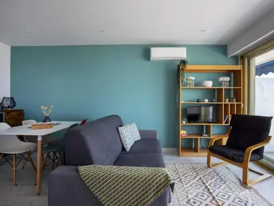 Coin salon dans l'établissement Apartment le grand large-1 by Interhome