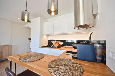 Cuisine ou kitchenette dans l'établissement Le Flore SCLS - Wifi, Clim, Terrasse