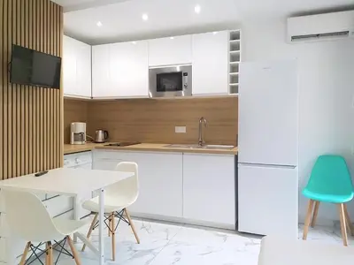 Cuisine ou kitchenette dans l'établissement Résidence Graziella Studio 102