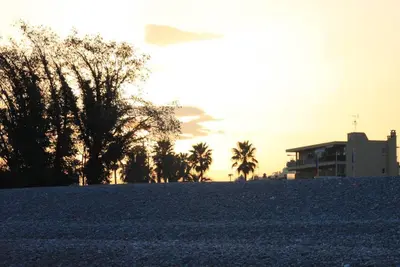 Lever ou coucher de soleil vu de la maison de vacances ou à proximité