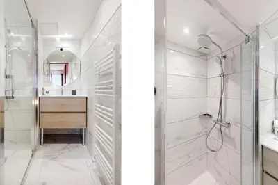 Salle de bains dans l'établissement Citybeach SOHA- Rue d'Antibes - 2 BdR 2 BthR 1 toil - Clim Terrace Parking Elevator