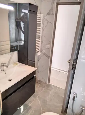 Salle de bains dans l'établissement Résidence de la mer