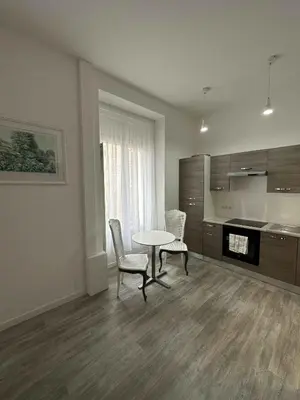 Cuisine ou kitchenette dans l'établissement Cannes Studio situé dans la résidence Gallia Historique