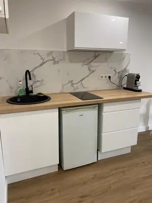 Cuisine ou kitchenette dans l'établissement Studio centre ville cannes