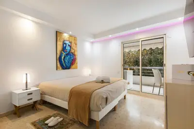 Un ou plusieurs lits dans un hébergement de l'établissement croisette3bedroomterrasse