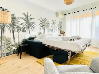 Un ou plusieurs lits dans un hébergement de l'établissement Le CozyCroisette - Centre Cannes - 6 personnes