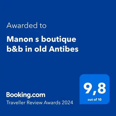 Certificat, récompense, panneau ou autre document affiché dans l'établissement L appartement de Manon, centre historique du vieil Antibes